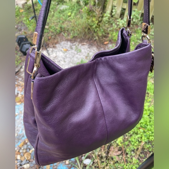 Coach Madison Phoebe purple pebbled leather Hobo satchel Bag - Picture 2 of 15